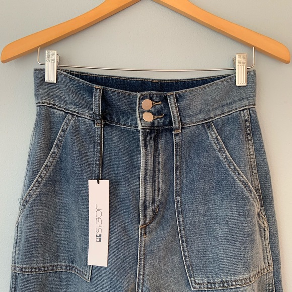 Joe’s Jeans The Blake Utility Ultra High Rise Raw Hem Crop Wide Leg Jeans 27 💙 - Picture 3 of 8